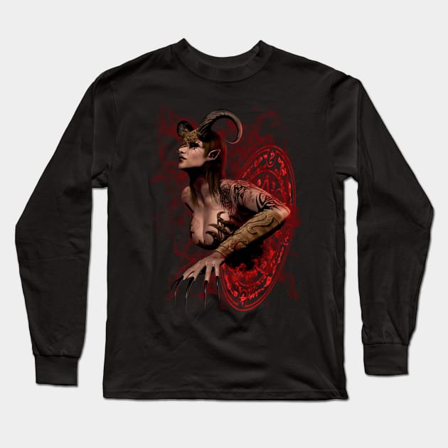 The Succubus Summoning Ritual Long Sleeve T-Shirt by Liquid Feline